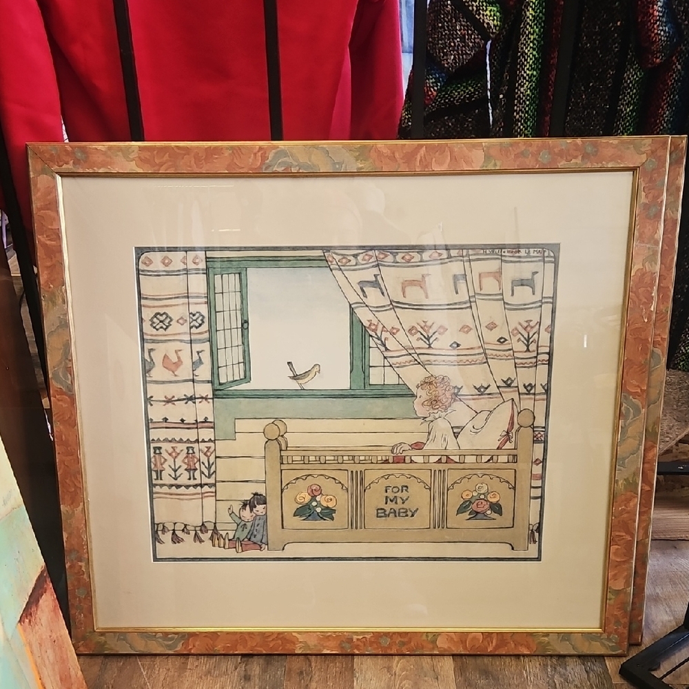 Framed Nursery Art Print. For My Baby  By Henriwtte Willebeek Le Mair